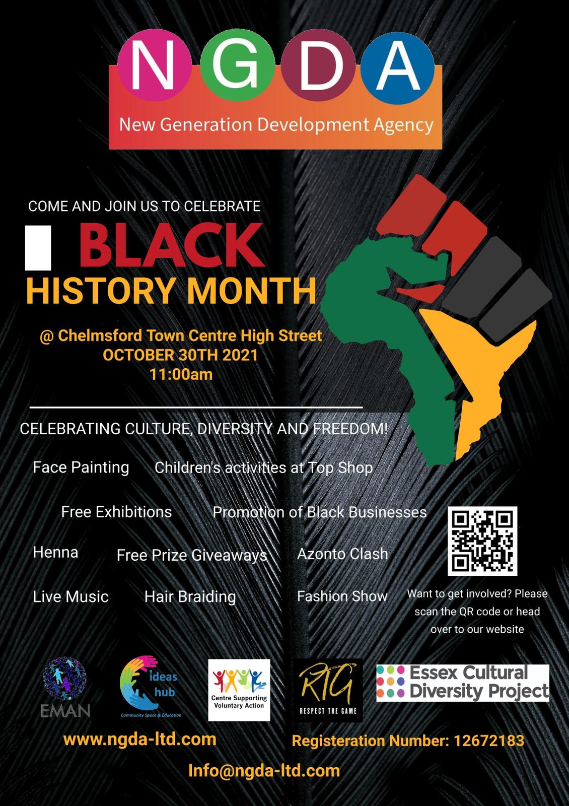 Poster for Black History Month in Chelmsford