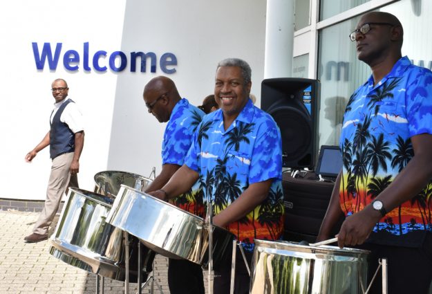 The Phase 8 Steelpan Band playing at Essex Record Office for Windrush Day 2019