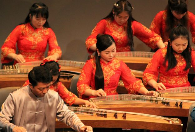 Guzheng masters and their students performing in Essex in January 2020