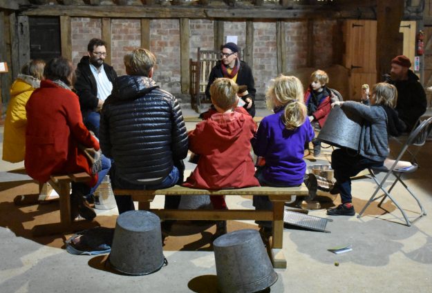 Mike Roberts commission in Grange Barn Coggeshall - Barn Rhythm Circle