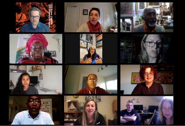 An image of speakers zooming for Stand Up For Diversity, an online event in June 2020