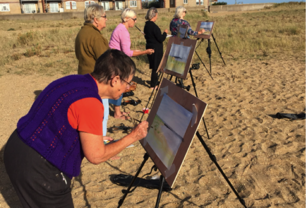Days Like These participants guerrilla watercoloring in Jaywick