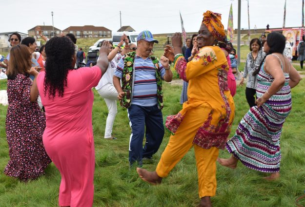 Dancing at Bhaji on the Beach