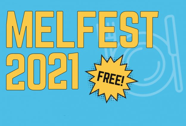 A colourful banner saying Melfast 2021